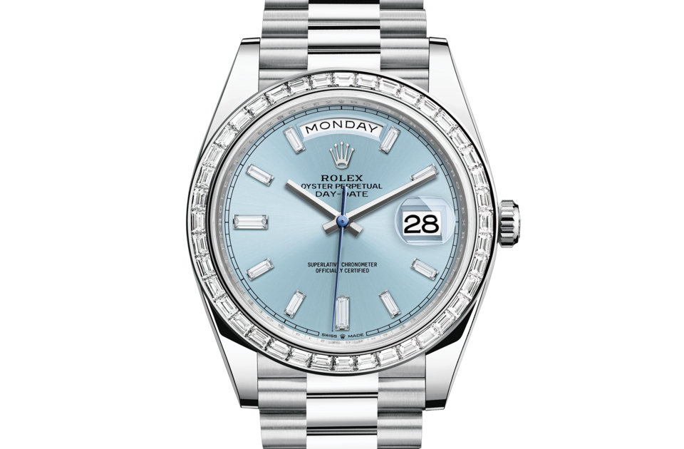 Rolex Day-Date 40 In Platinum Now With A Fluted Bezel Monochrome ...