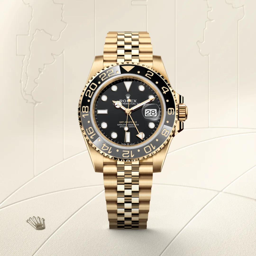 Rolex GMT-Master II 18 ct yellow gold, M126718GRNR-0001