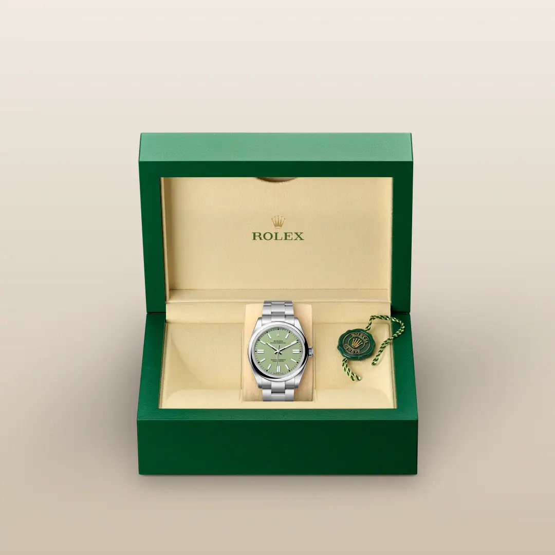 ROLEX OYSTER ボックス グリーン Rolex Oyster Perpetual 41 Oystersteel, M134300-0006